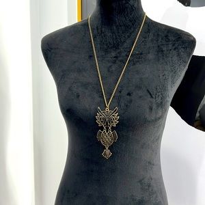 Bronze-Color Metal Owl Necklace